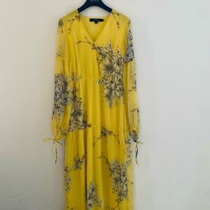 Vero Moda Yellow Floral Long Sleeve Dress